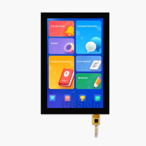 10.1-inch 800x1280 MIPI TFT LCD front view with screen on and FPC tail