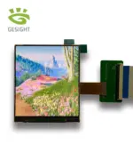 BOL035VRM90 3.5-inch 1440×1600 TFT-LCD microdisplay showing a color image while connected to a demo kit