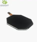 Angled thickness view of the PL025C480M 2.47-inch 480×480 square TFT-LCD module showing the slim profile.