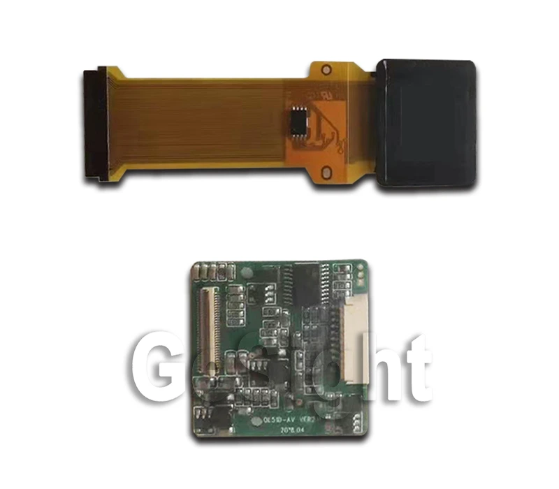 0.5-inch XGA OLED microdisplay module and controller board on foam packaging