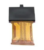 Angled front view of a 0.71-inch AMOLED microdisplay with FPC tail.