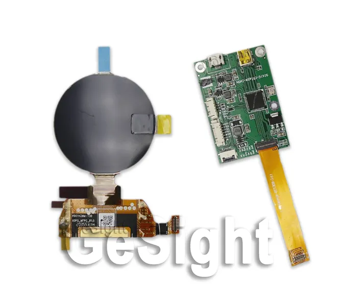 circular AMOLED display view with controller board