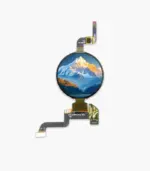 1.43-inch round AMOLED display module showing a sample image on screen with integrated on-cell touch.