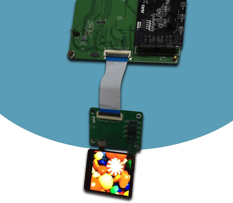 display test setup, controller board connection