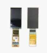 1.5-inch flexible AMOLED module front and back views, showing display side and rear structure.