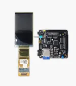 flexible AMOLED module shown alongside the MCU driver board (product and controller board).