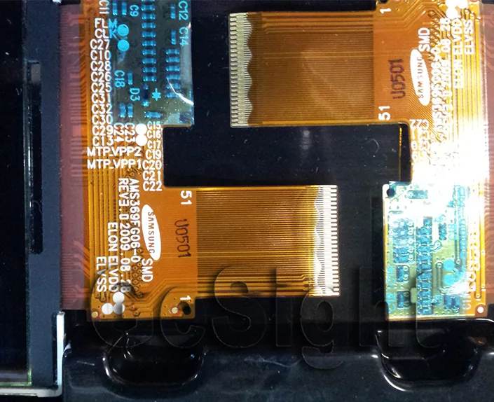 AMOLED FPC pin labels close-up