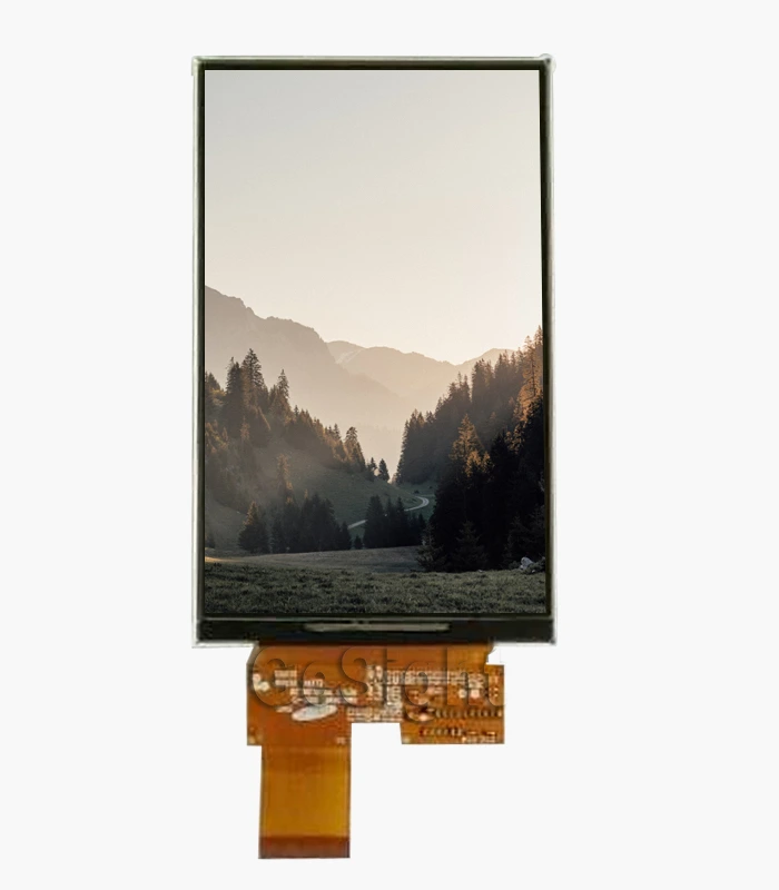3.7-inch 480×800 AMOLED display module front view with scenic image