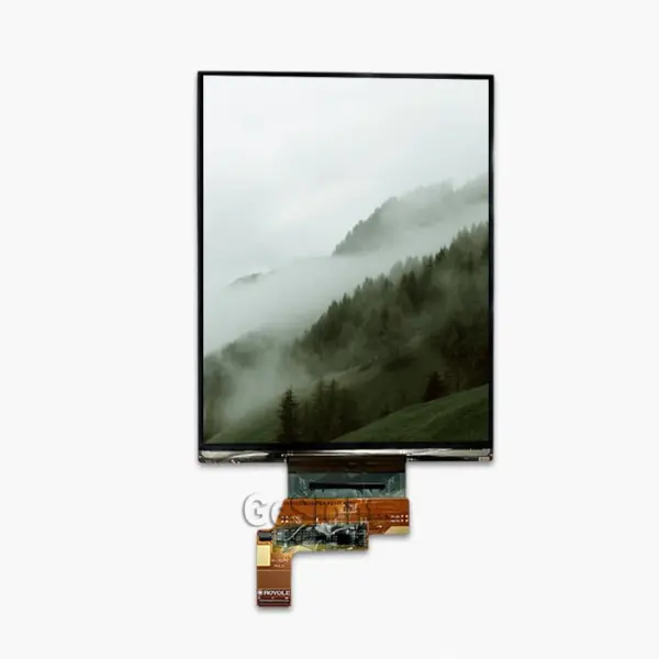 AMOLED touch display panel, FPC flex cable, front view, slim module