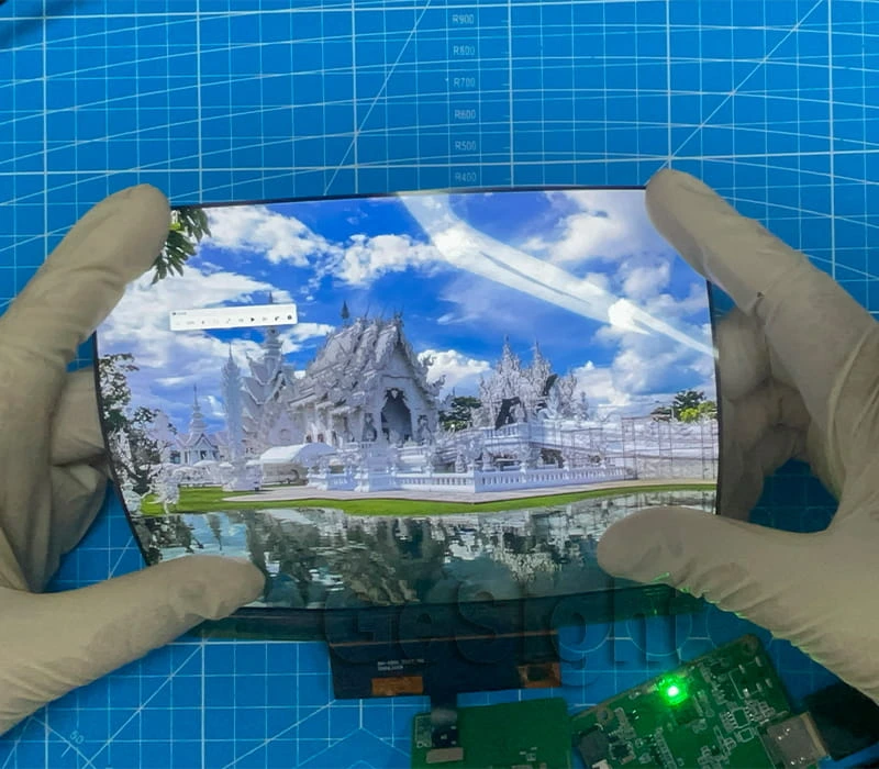 flexible bendable AMOLED screen bending demonstration