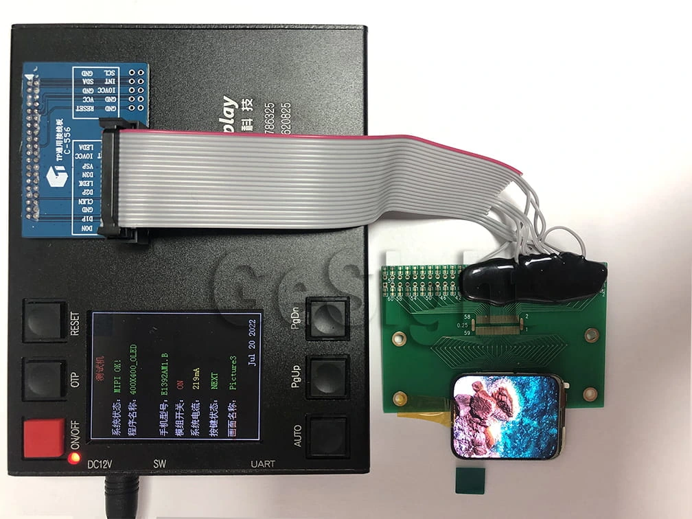 display test setup, controller board, signal test