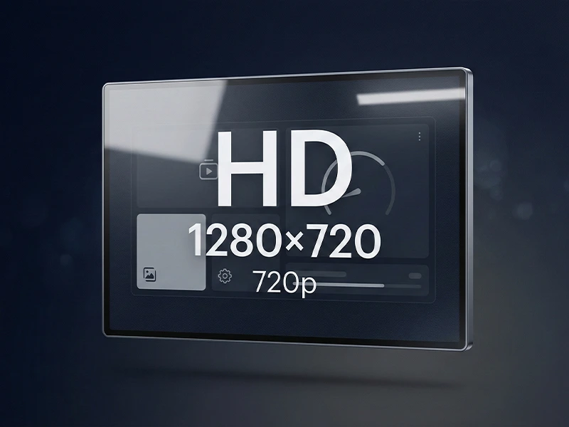 HD (1280×720, 720p) resolution hero image on a modern display panel with a simple embedded UI background.