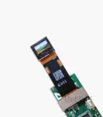 USB-C development board with a 0.39-inch FHD Micro OLED module attached.