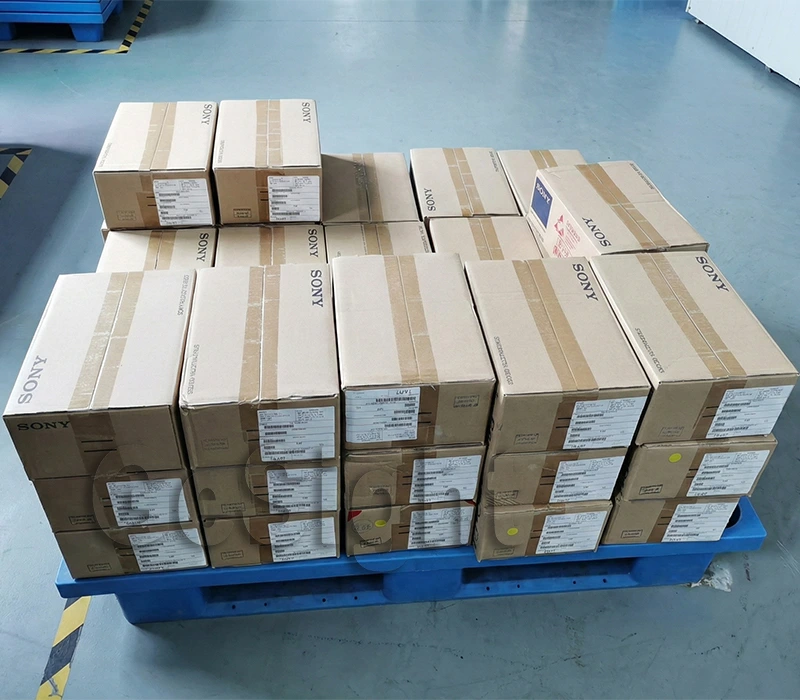 Inventory cartons prepared for shipment for Micro OLED display supply.