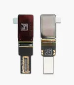 microdisplay module with backplate, QR label, and active display area