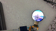 1.39-inch circular AMOLED switching between different images during display test