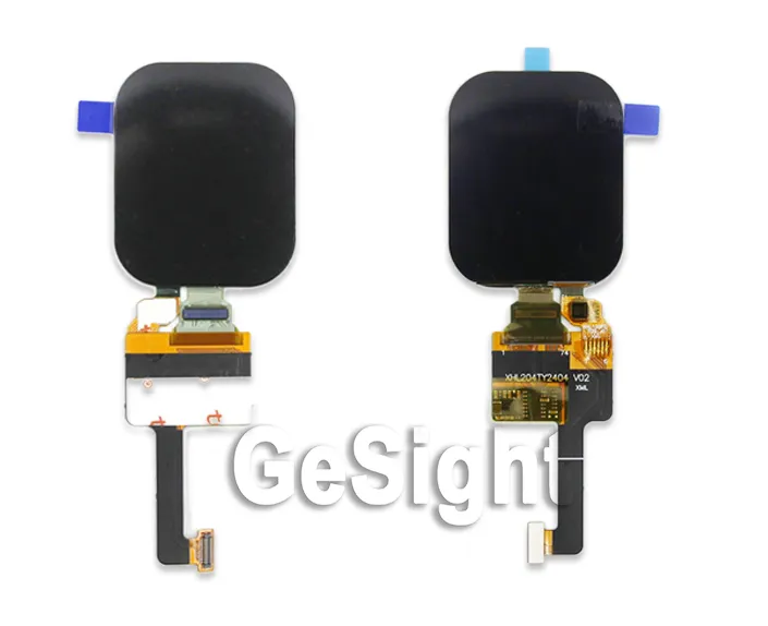 2.04-inch 368×448 AMOLED display front and back view