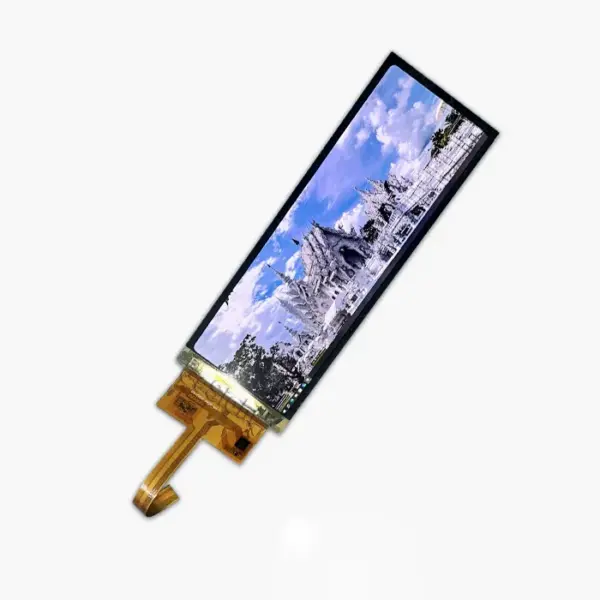 Gesight flexible AMOLED display-on photo showing image output on the ultra-wide screen