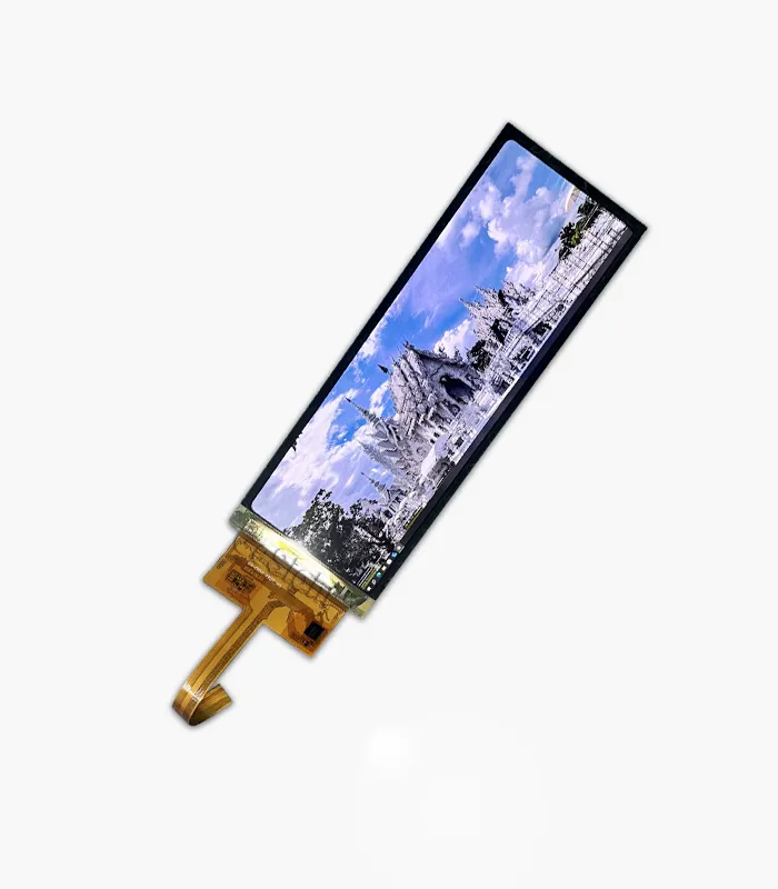 Gesight flexible AMOLED display-on photo showing image output on the ultra-wide screen